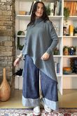 Bowie Asymmetric Turtle Neck Ribby Knit Pidgeon /28 =